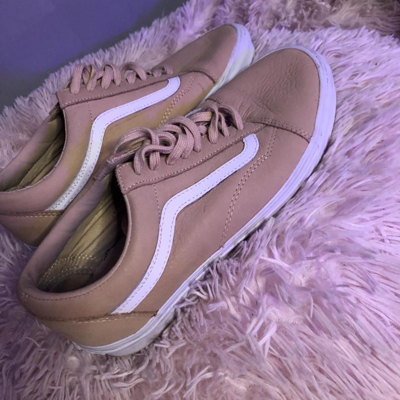 Vans Old Skool Beige And White Worn Twice Amazing Depop