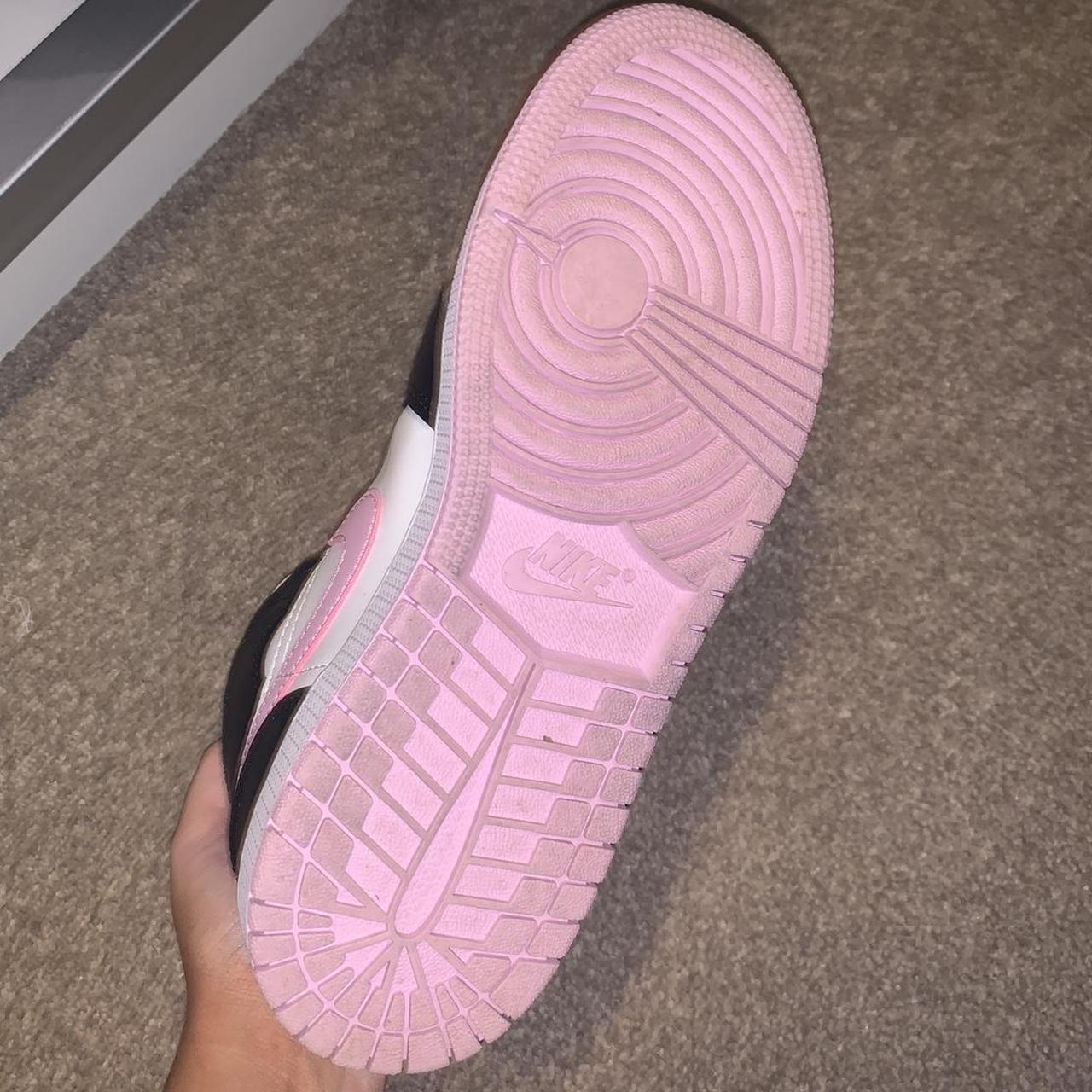 jordan black white pink