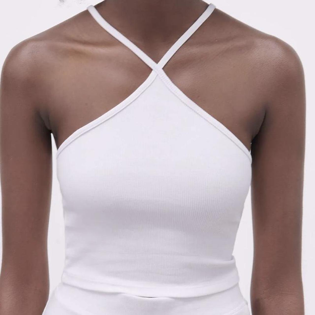 zara ribbed cross neck tank top brand new without... Depop