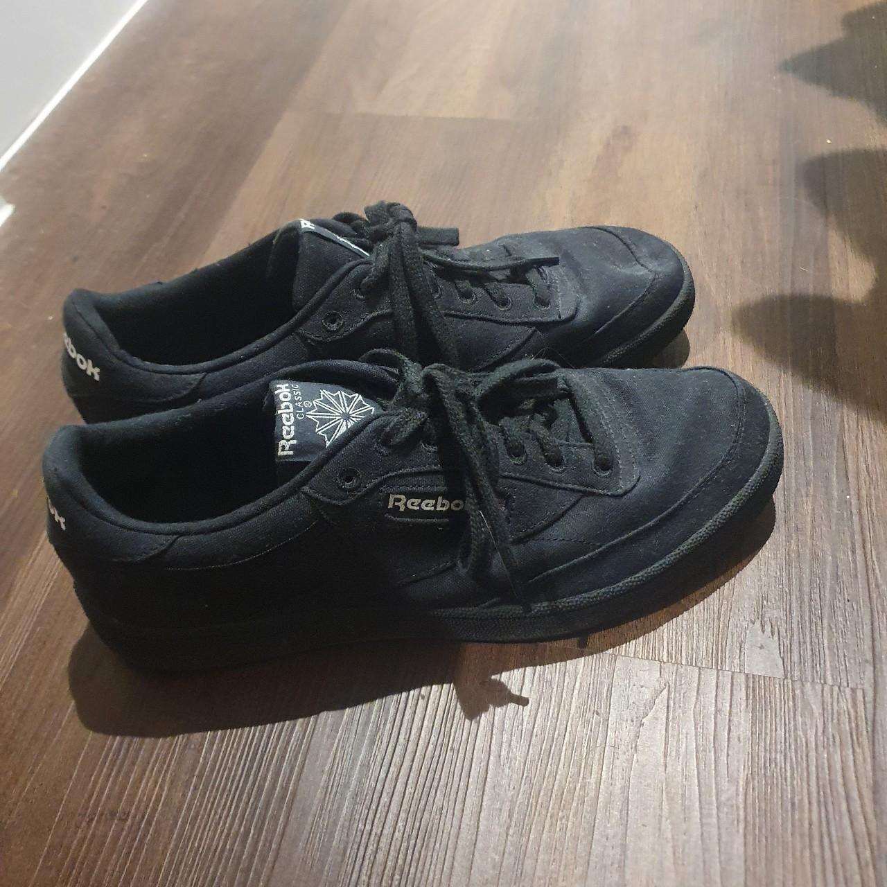 Reebok Club C 85 Grow Black trainers Size UK... - Depop