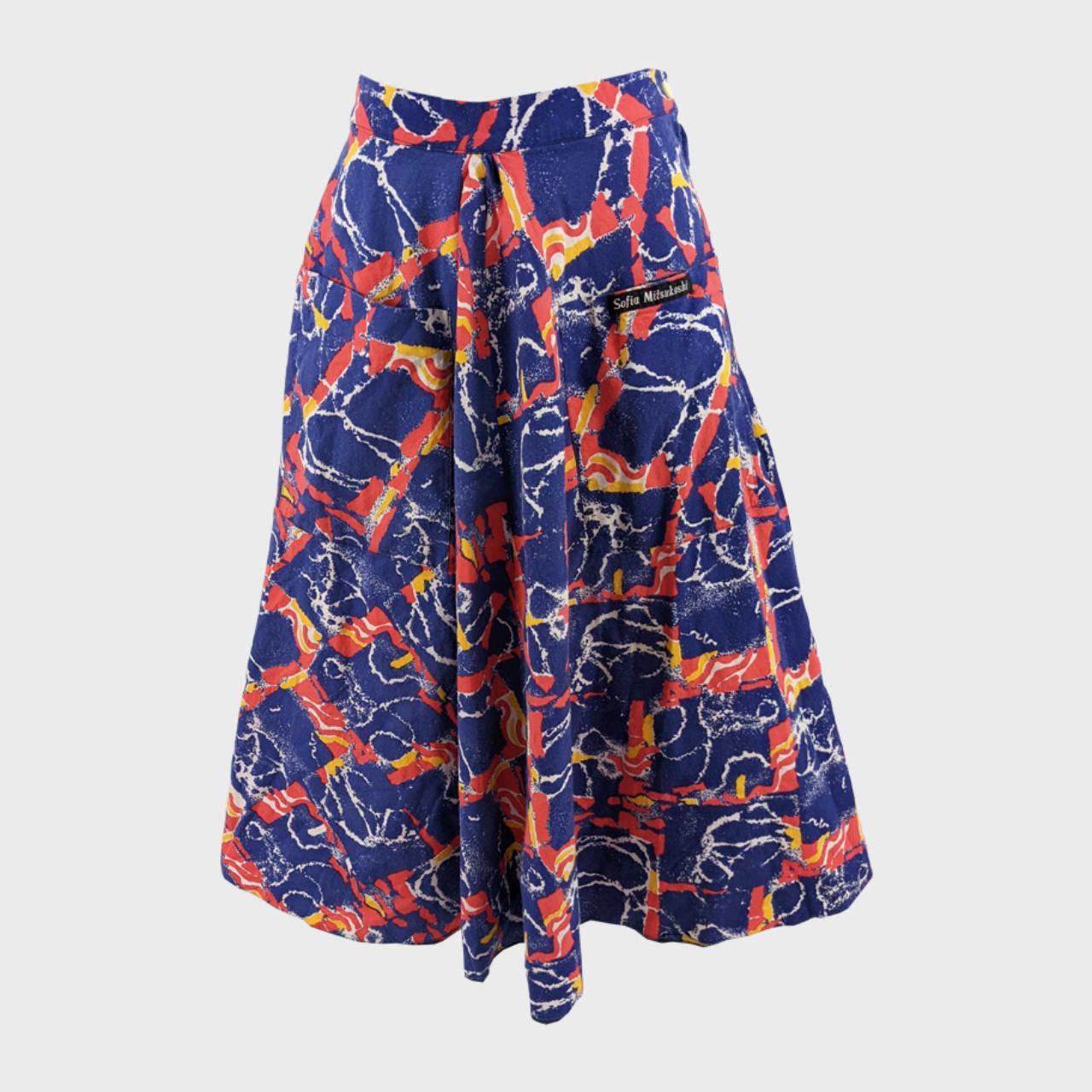 Women's Blue and Red Skirt | Depop