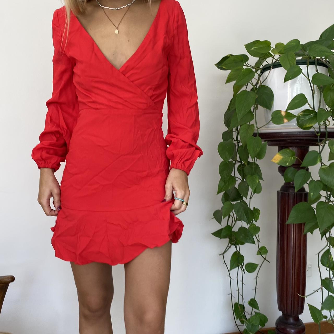 Kookai red store long sleeve dress