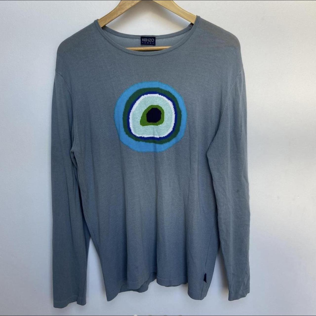Kenzo ‘evil eye’ knitted rayon long sleeve Size M... Depop