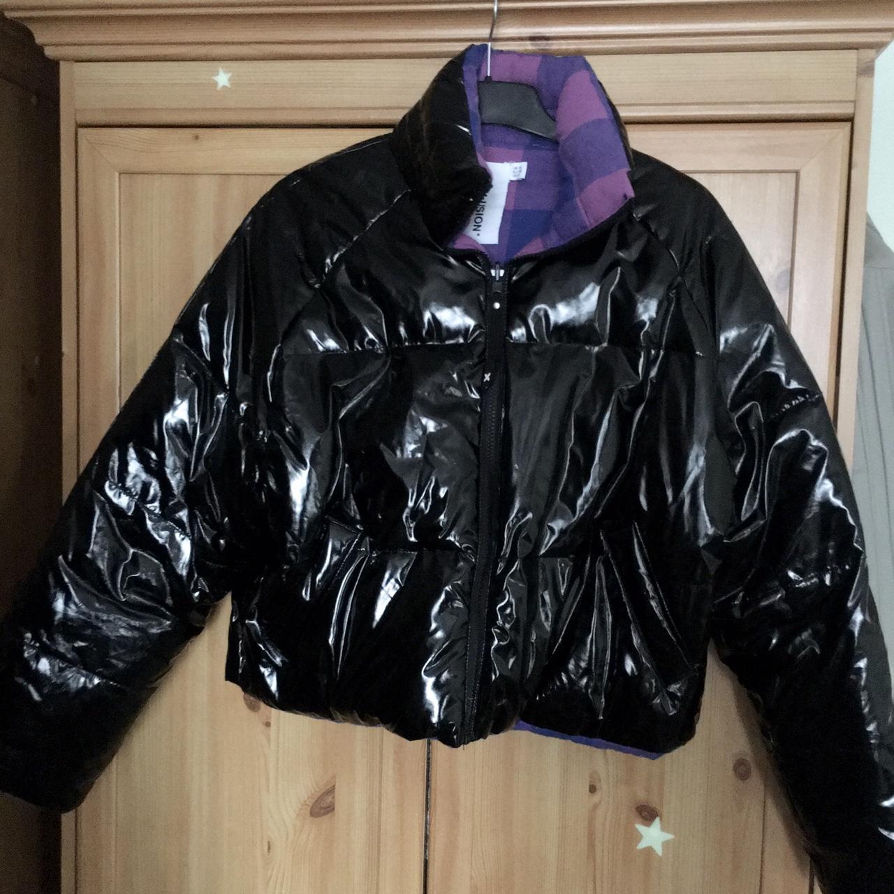 ASOS Collusion reversible puffer patent black and Depop