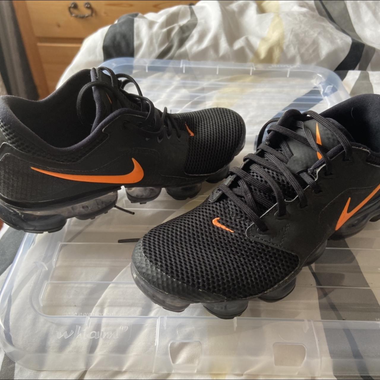 Black vapormax store orange tick