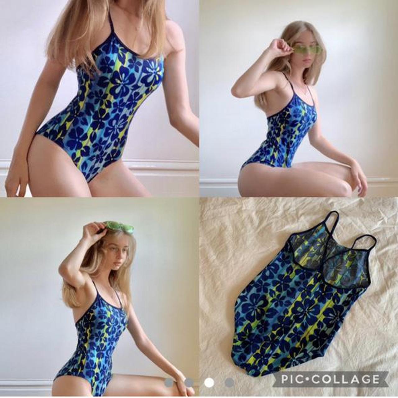 90s hawaii style swimsuit. fits a women s small to