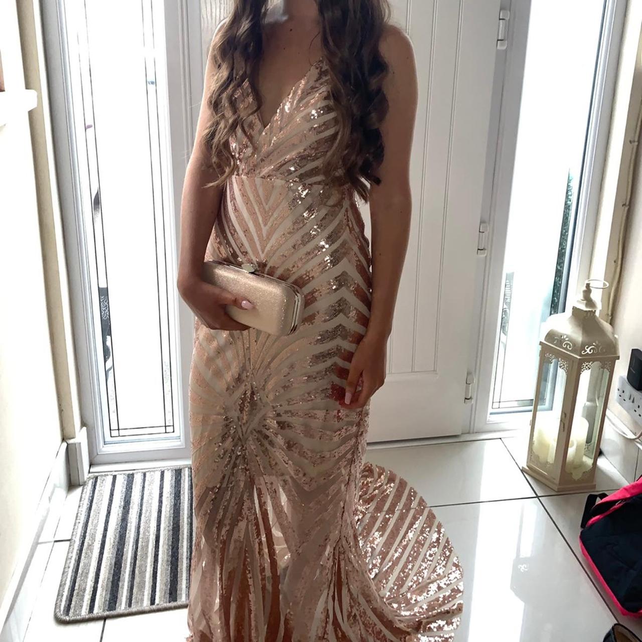 rose gold debs dress