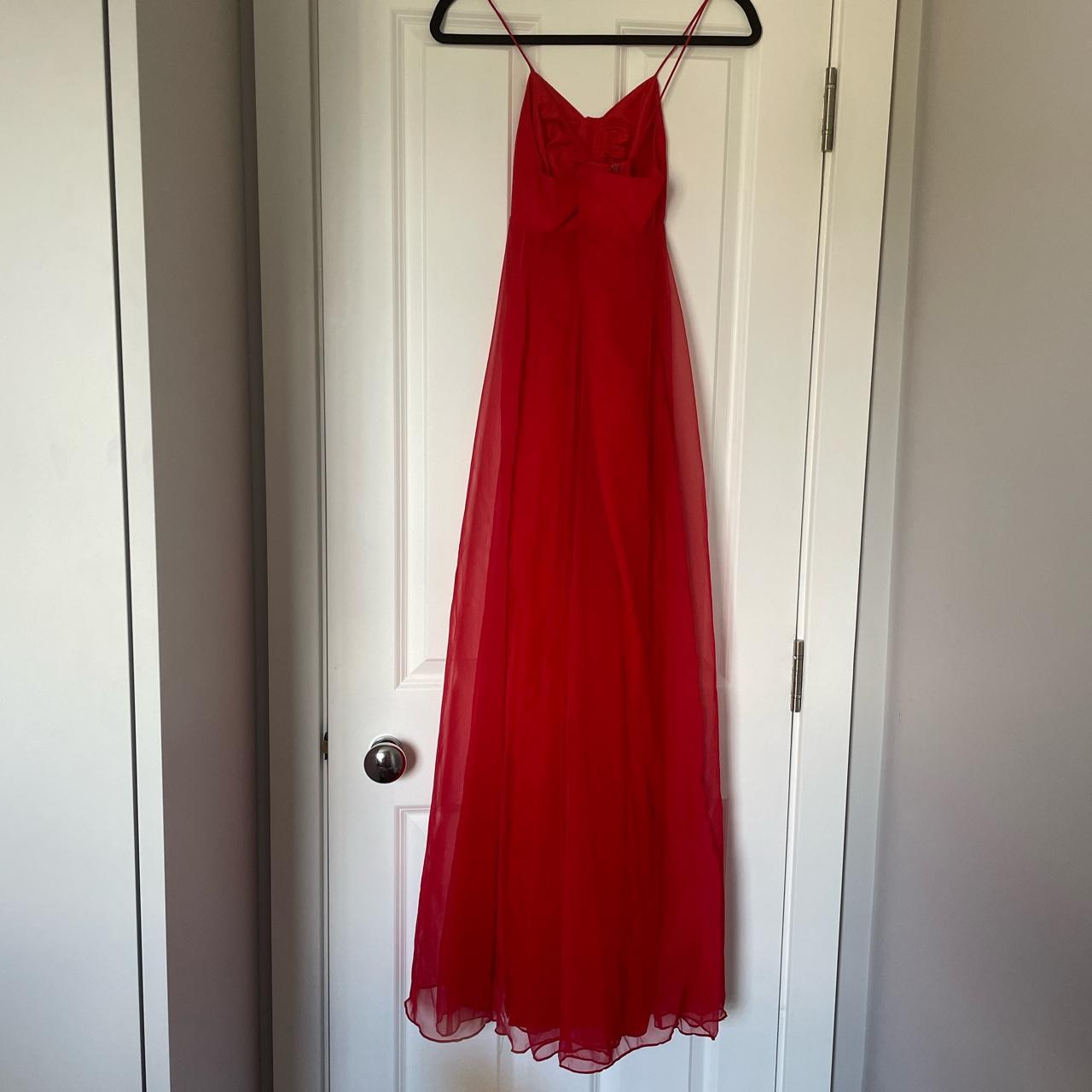 Red vintage ball gown size 12 but fits more like... - Depop