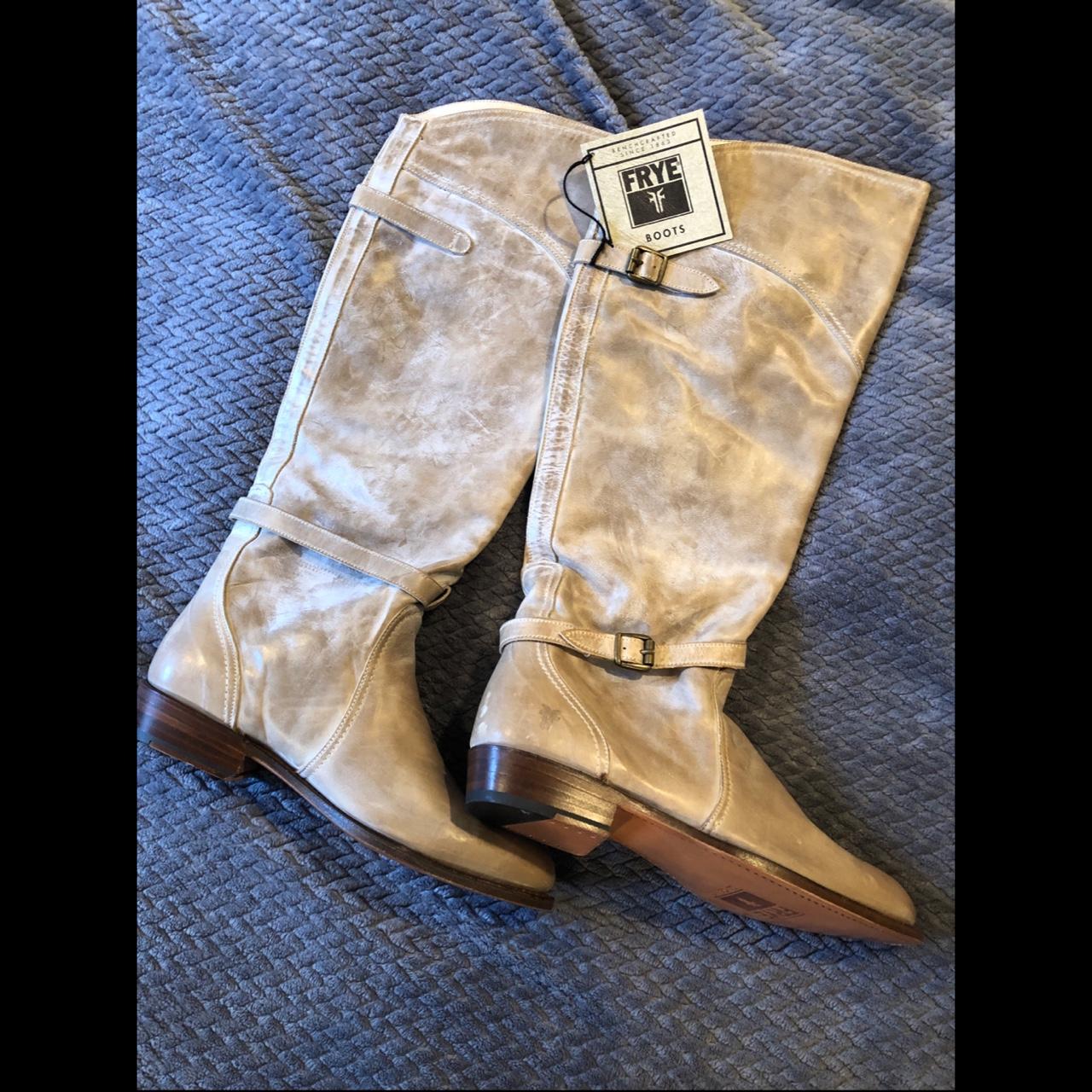 FRYE women’s tall cuff leather boot. Beautiful Taupe... - Depop