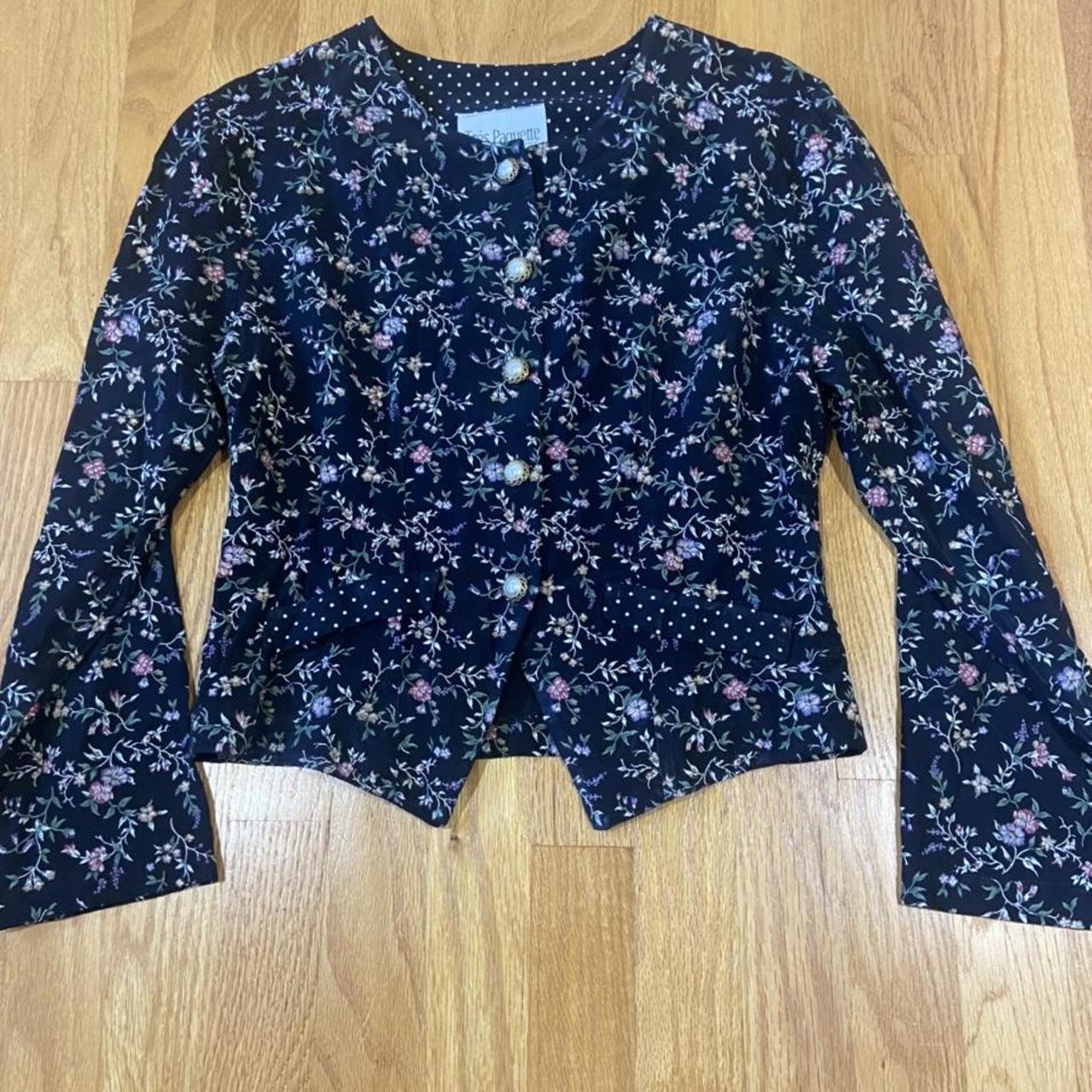 Vintage Floral Blouse Y2k Flare sleeves size small - Depop