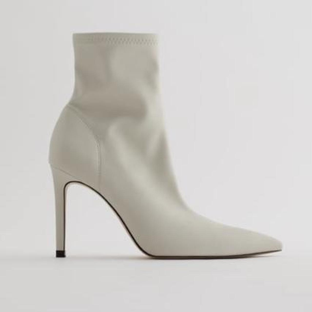 zara stretch high heel ankle boots