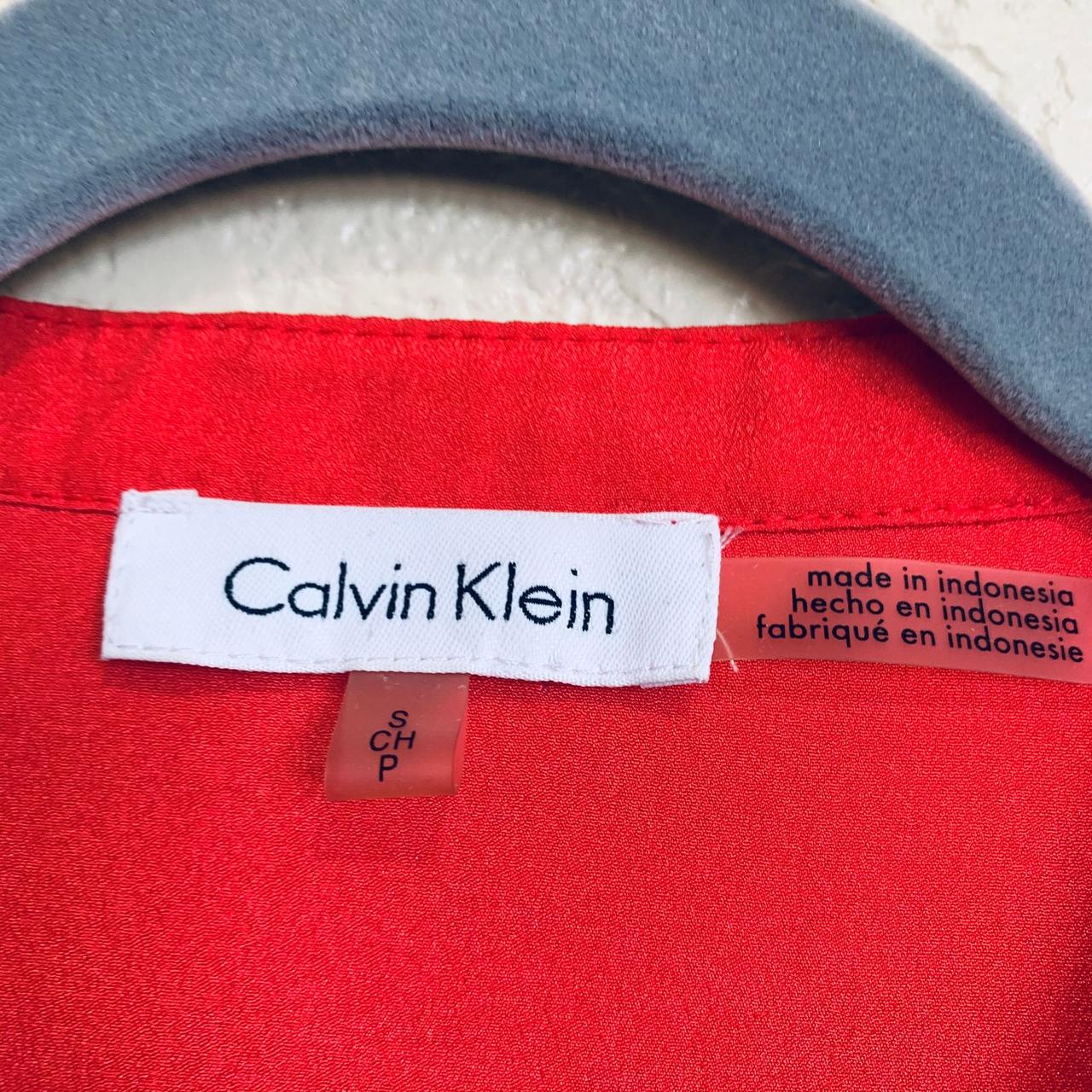 Pre-loved, Calvin Klein women blouse red Ombre long... - Depop