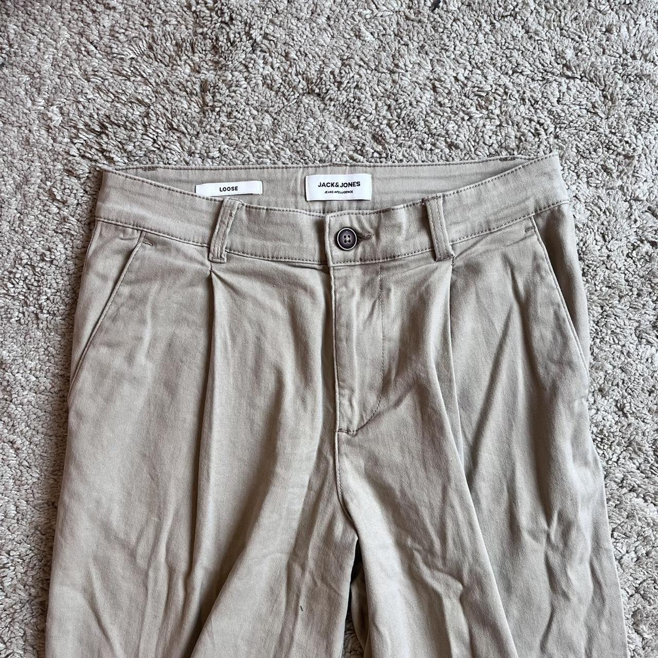 JACK & JONES LOOSE FIT CREAM PANTS really nice... - Depop