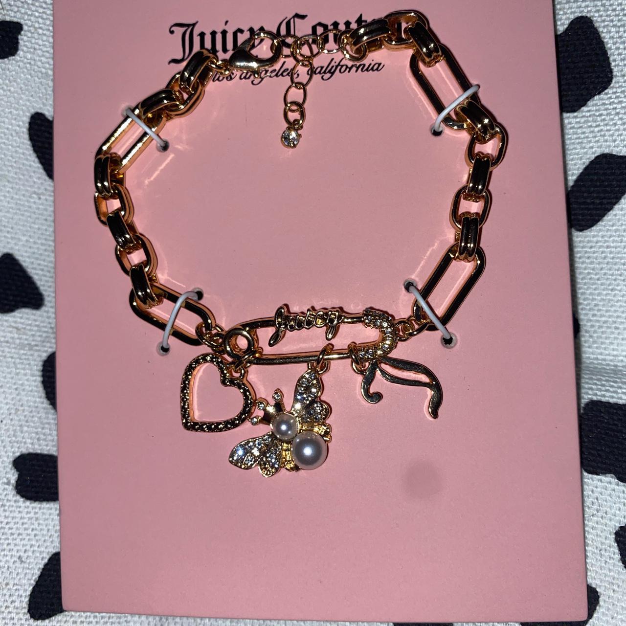 Juicy Couture paper clip charm bracelet Depop