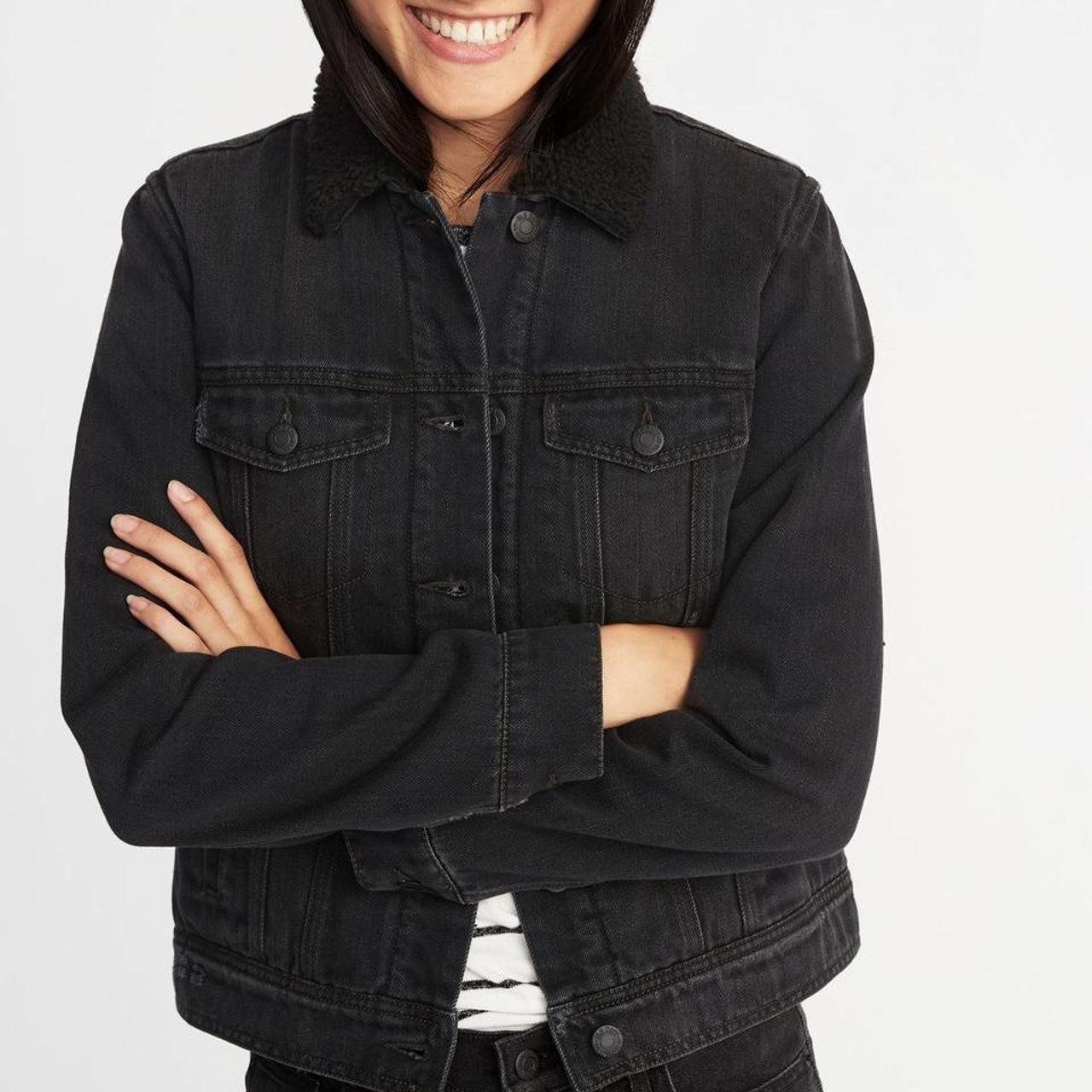 old navy womens black denim jacket