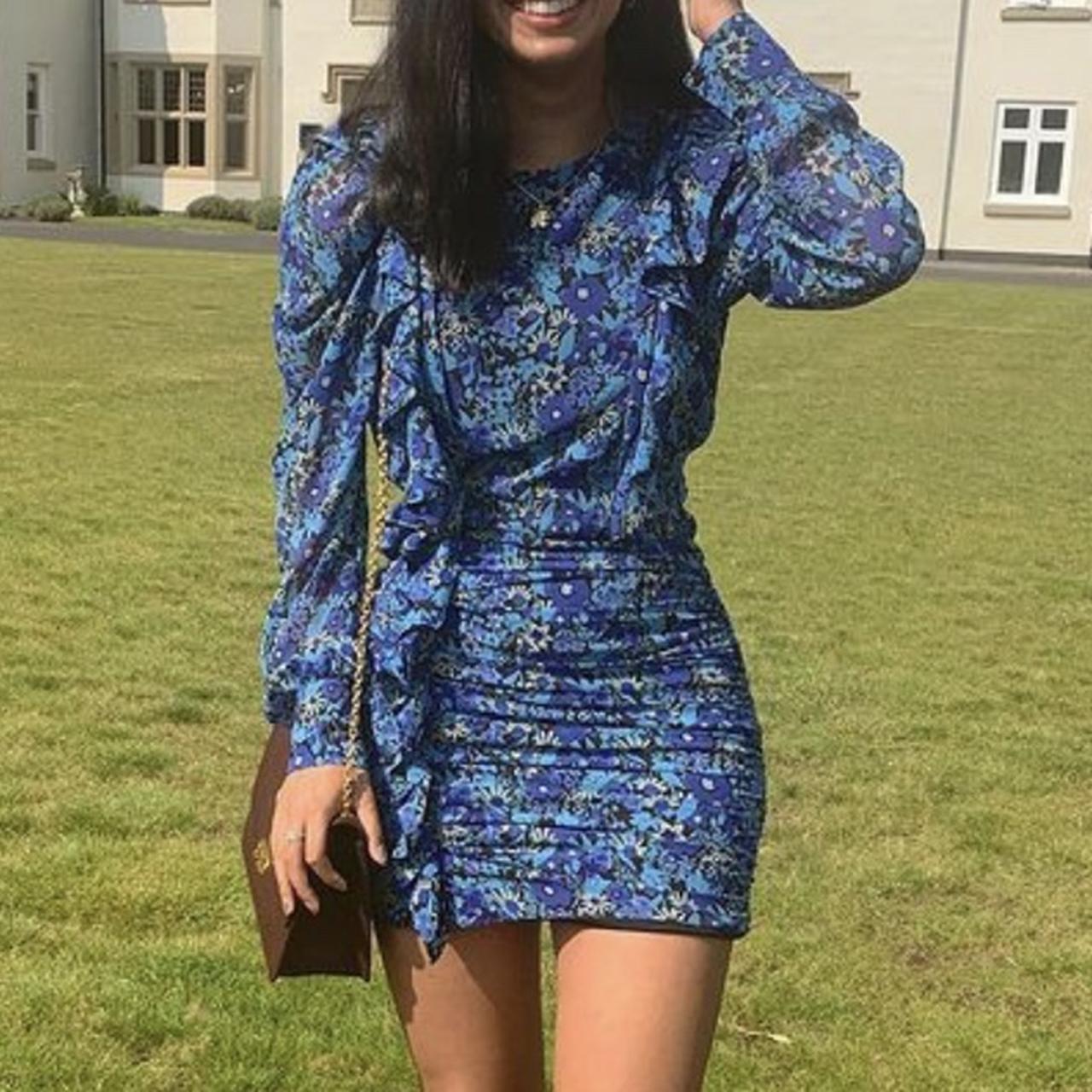 floral dress zara blue ruffle dress