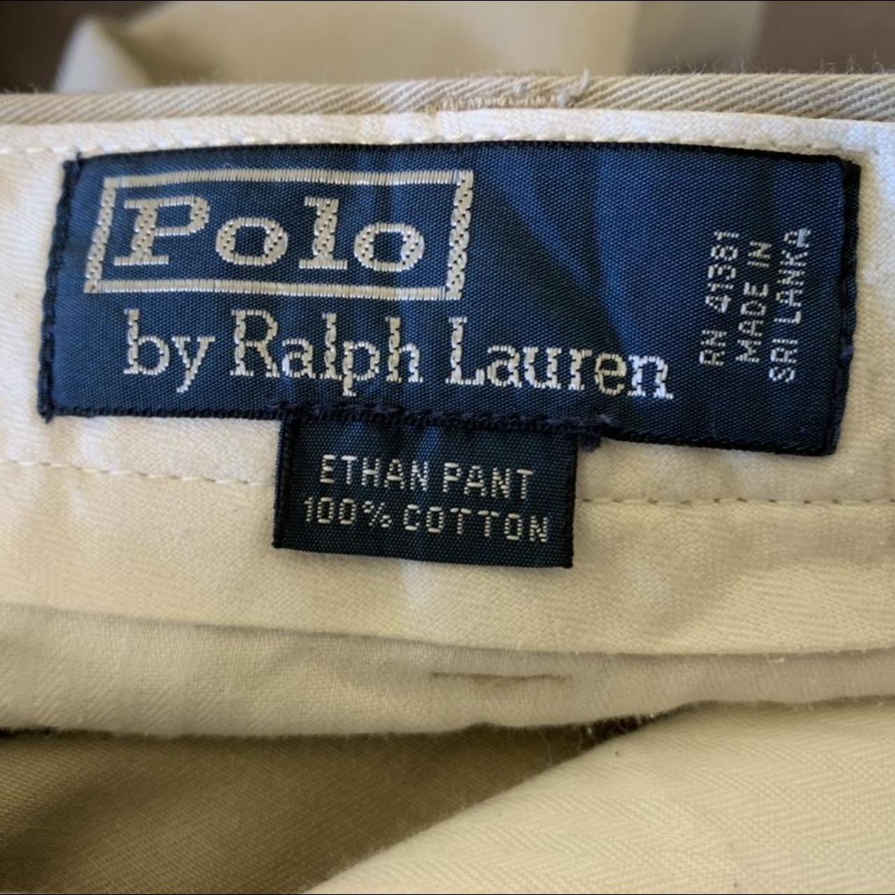 Ralph Lauren polo baggy cream trousers in size 36 x 30 - Depop