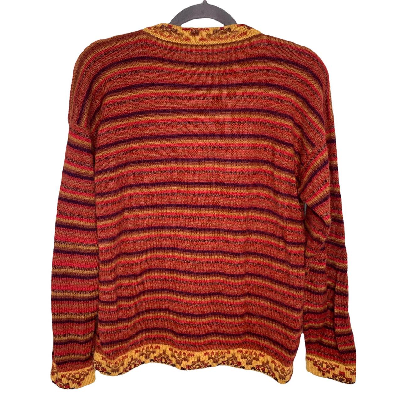 American Vintage Women's Red and Yellow Jumper | Depop