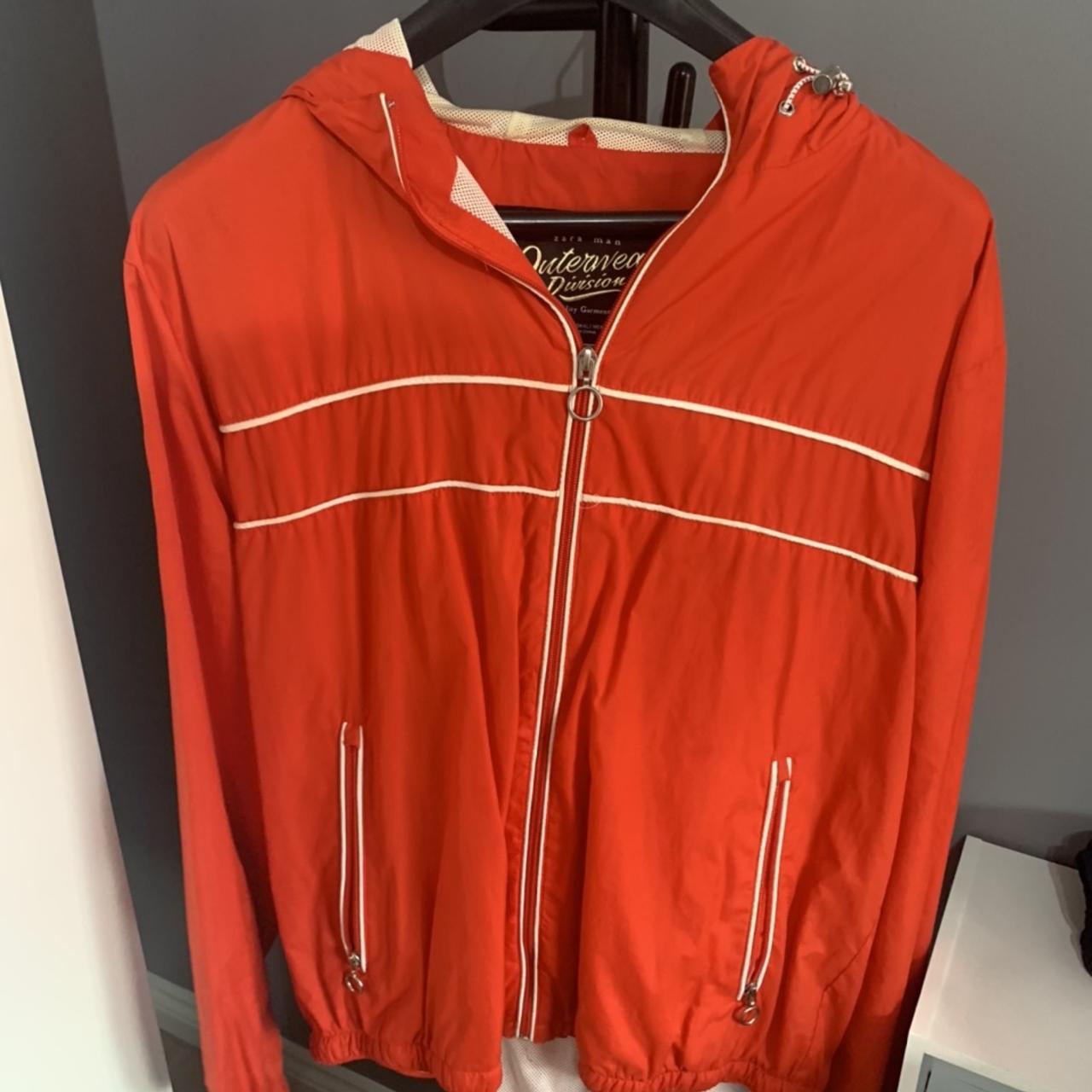 zara man jacket red