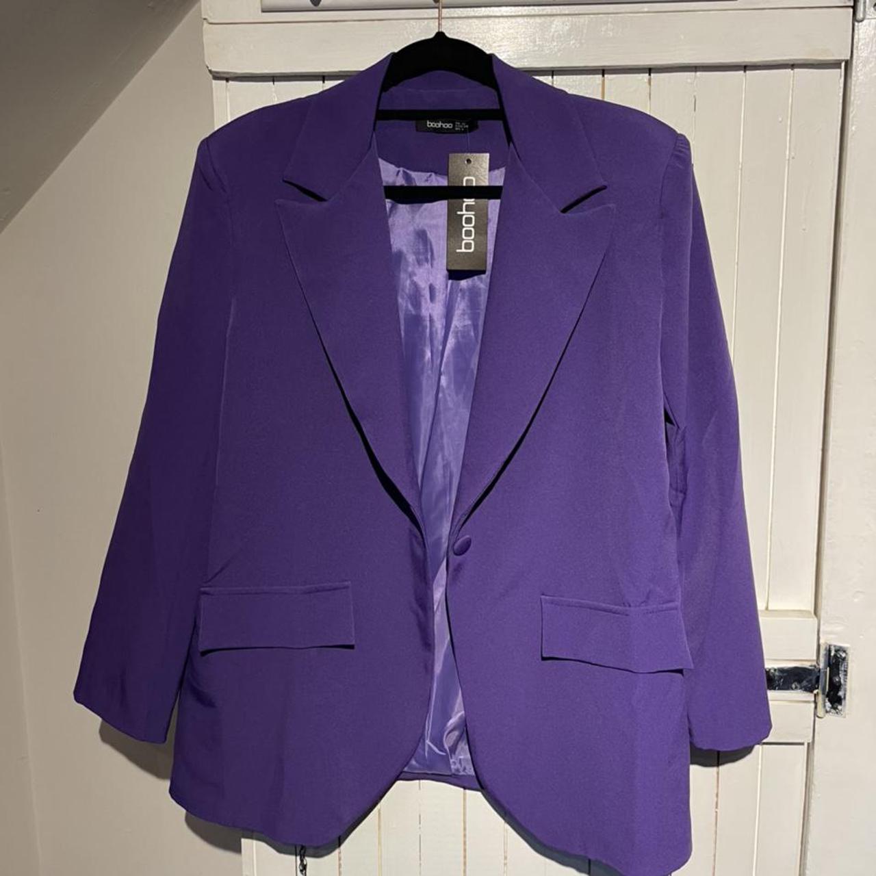 purple oversized blazer