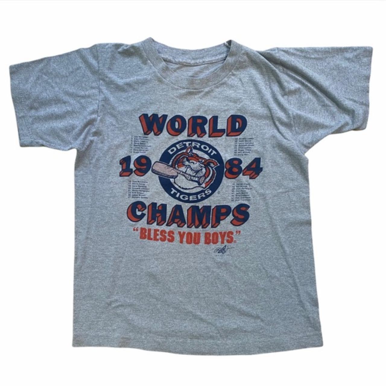 Vintage 80's Detroit Tigers Single Stitch T-Shirt - Depop