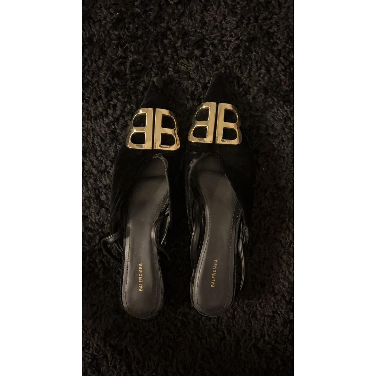 Balenciaga velvet sale mules