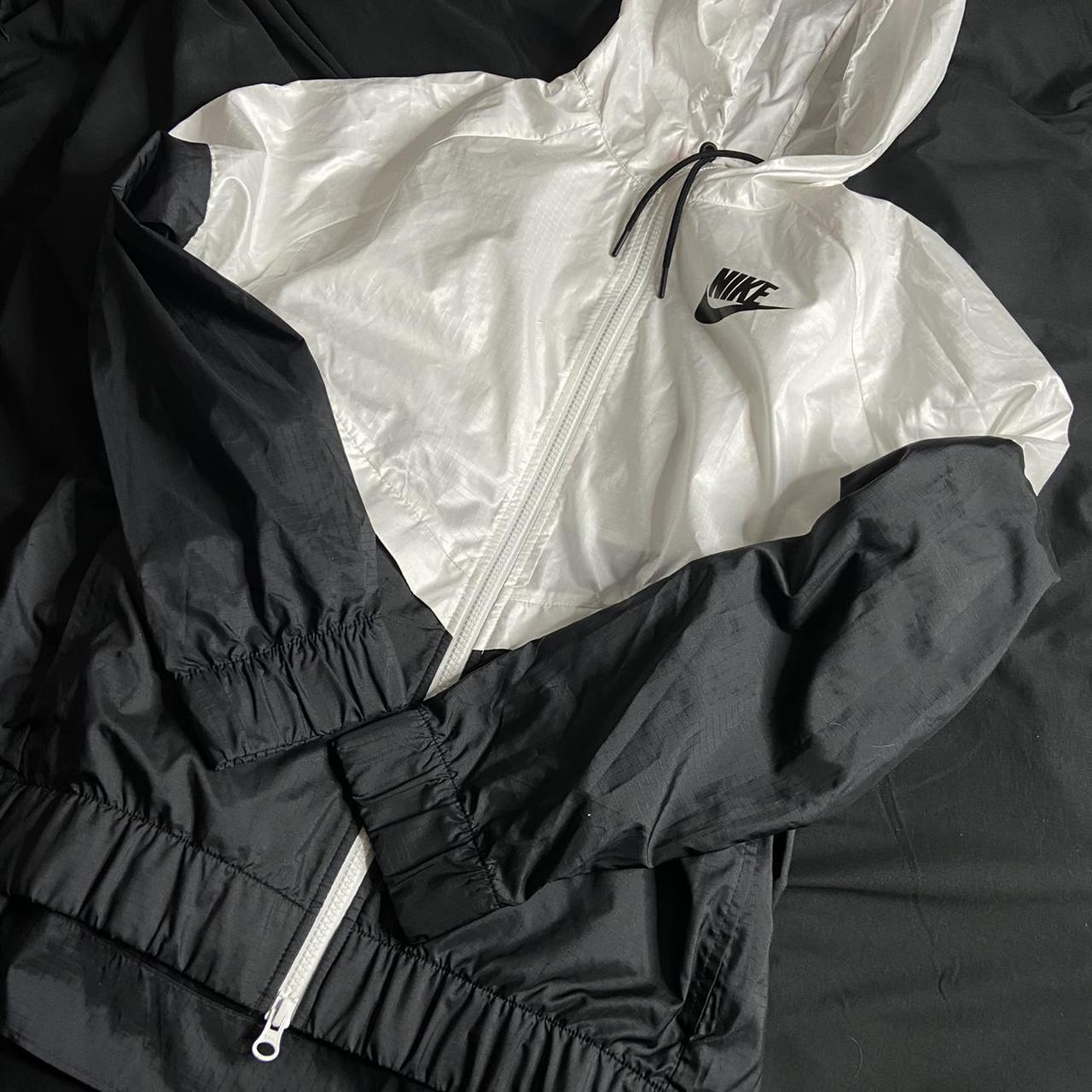 nike windbreaker half black half white