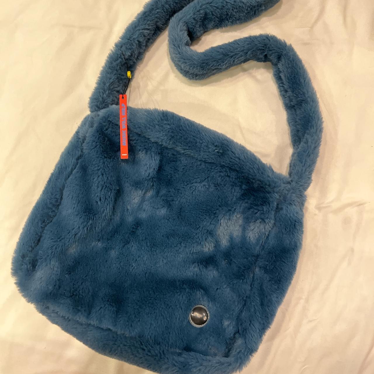 Faye Cheetah Unif Fur Bag Blue Fluffy Unif Faye Bag Brand New With