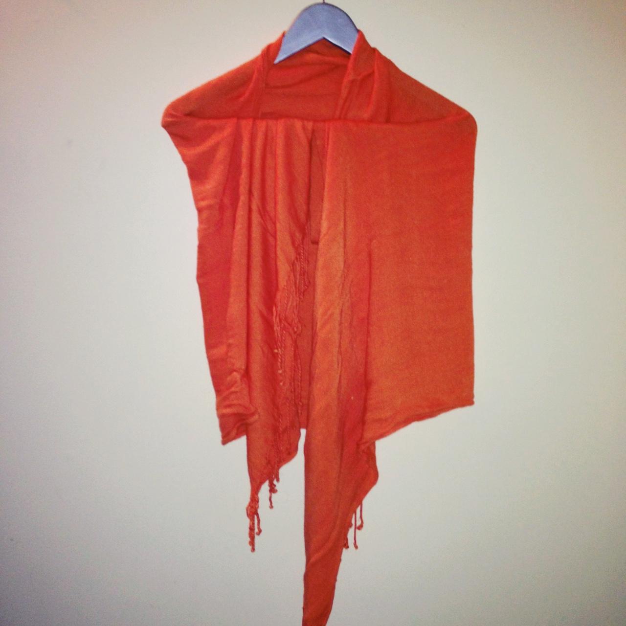 Large cotton orange sunmer scarf Depop