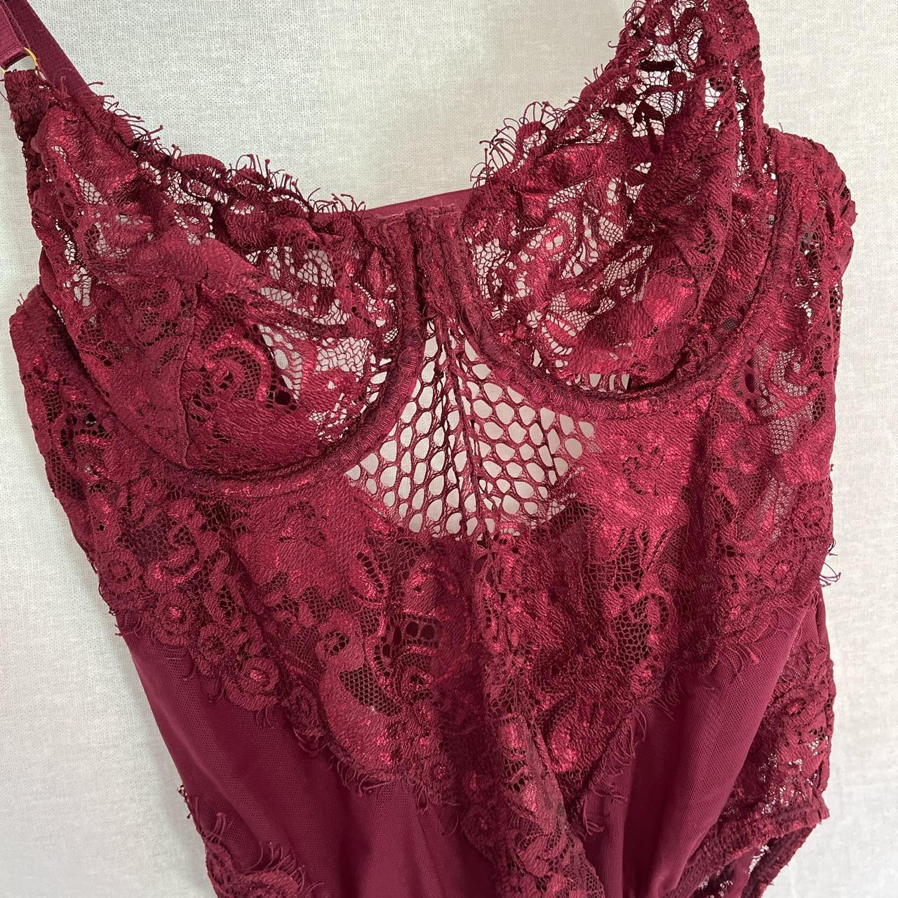 Fashion nova bodysuit Red/ Burgundy colour Only... - Depop