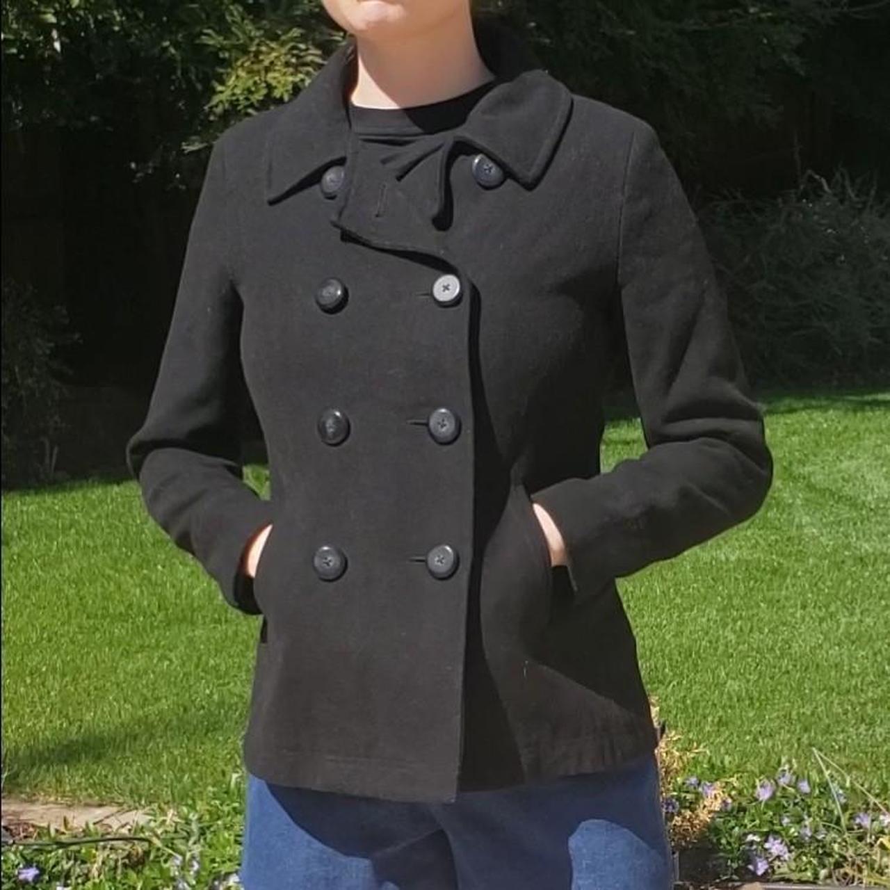 Old Navy black pea coat, size small / petite 4... - Depop