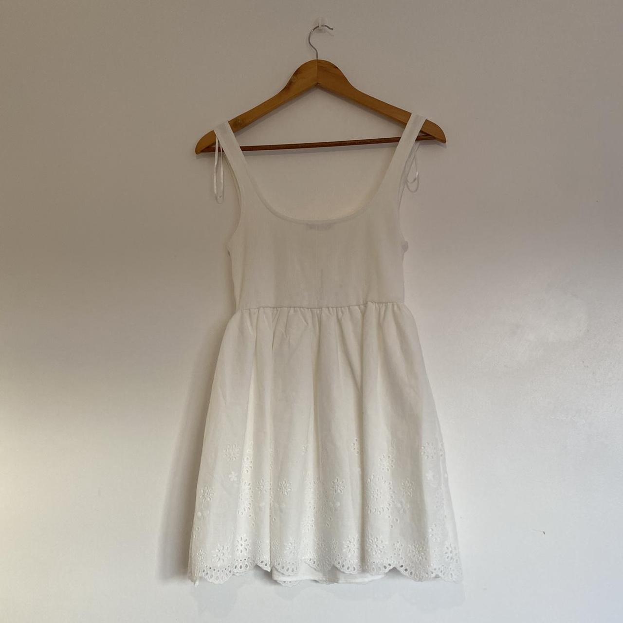 Zara white combined dress 5584/383 Dress with round | Depop