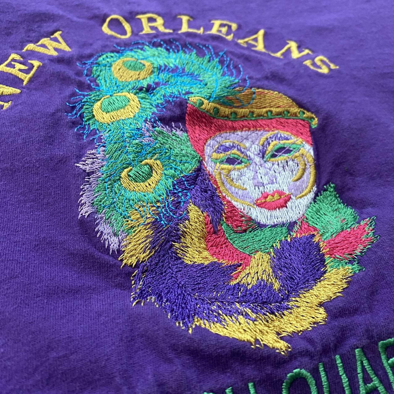 Vintage Mardi Gras New Orleans Embroidered Crop Fit Depop