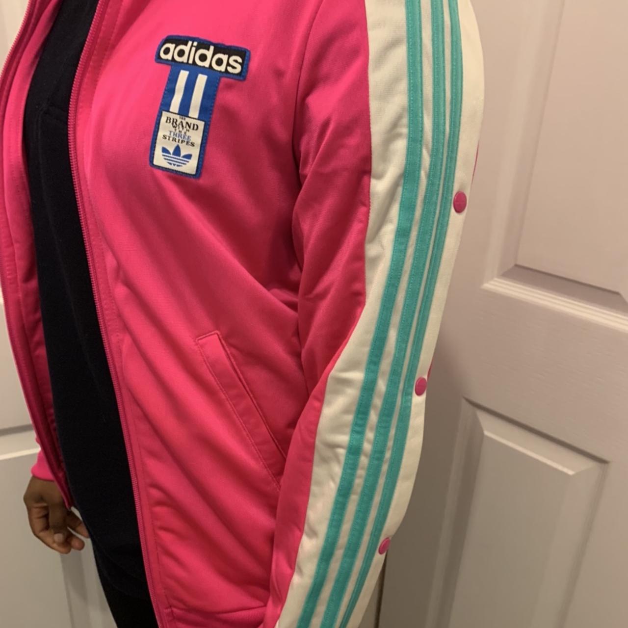 Adidas pink Track jacket Size 6 Great condition... Depop
