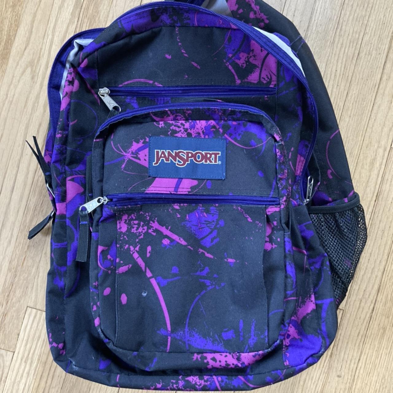 Jansport graphic backpack with paint splatter. Depop