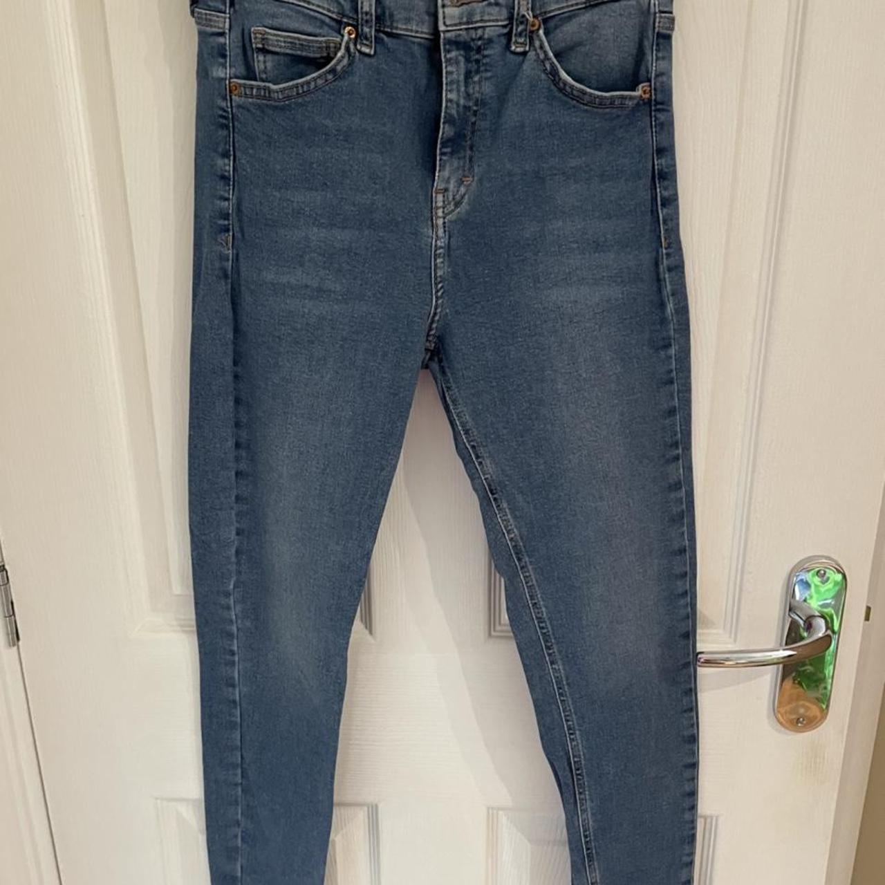 Topshop blue denim straight leg jeans, waist 28 &... - Depop