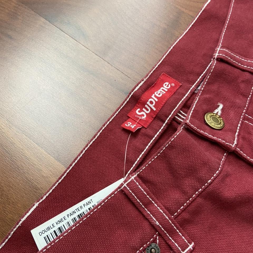 Supreme Double Knee Painter Pant (Red) Size... - Depop