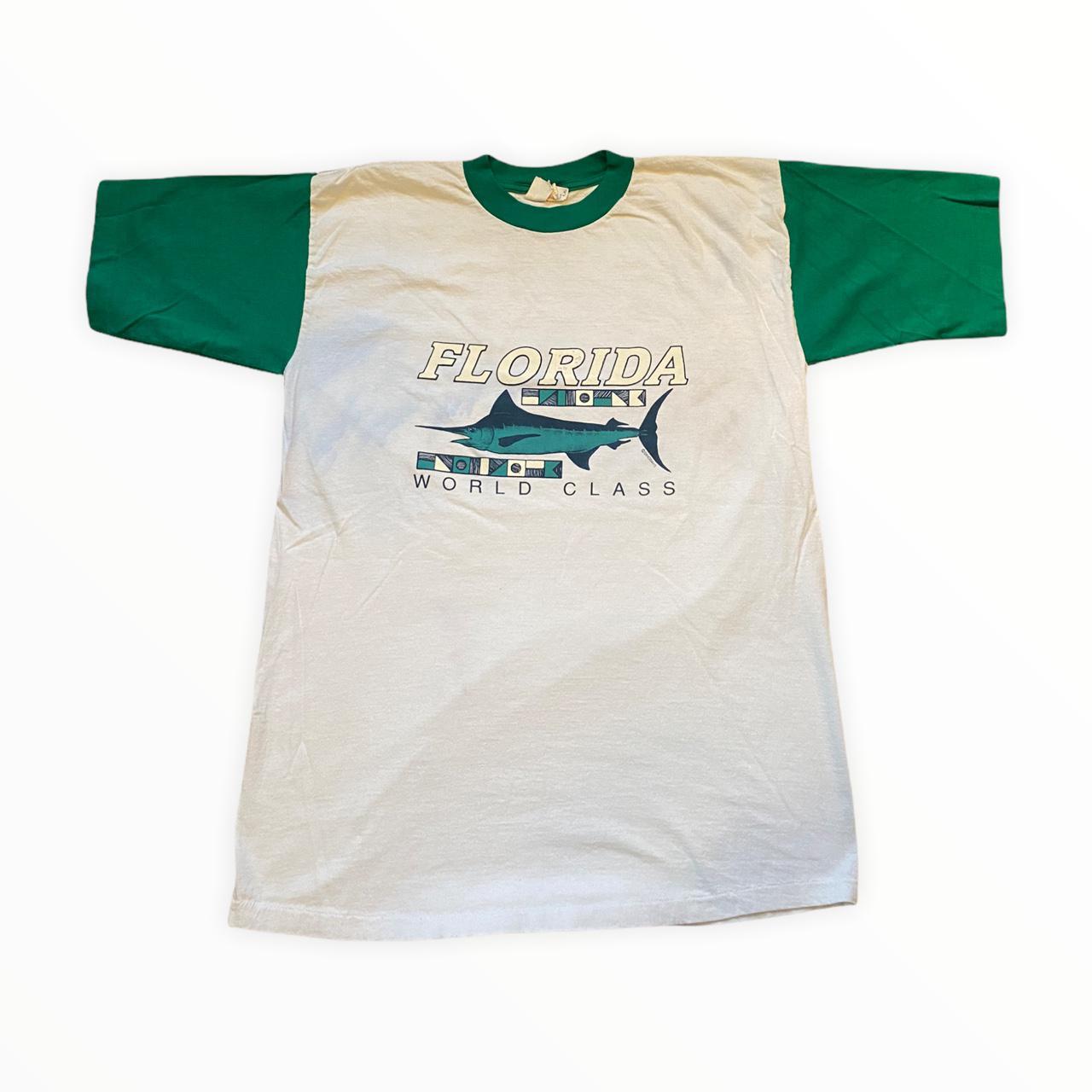 American Vintage Men's White and Green T-shirt