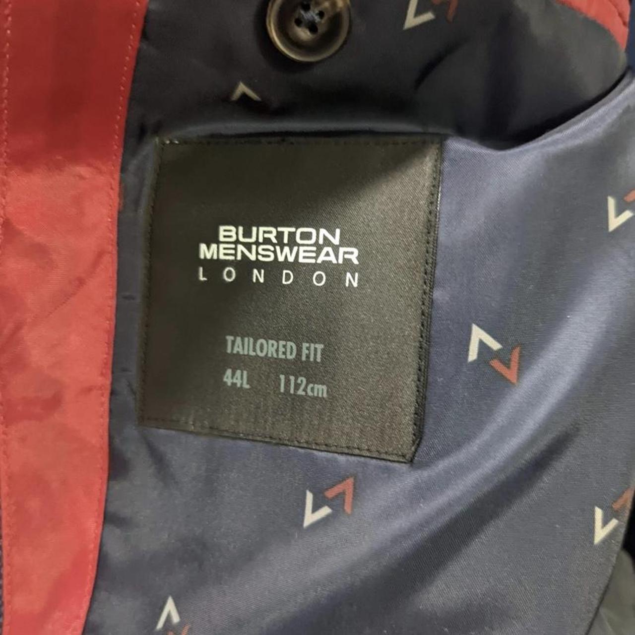 Burton Men's Blue and Navy Suit Depop