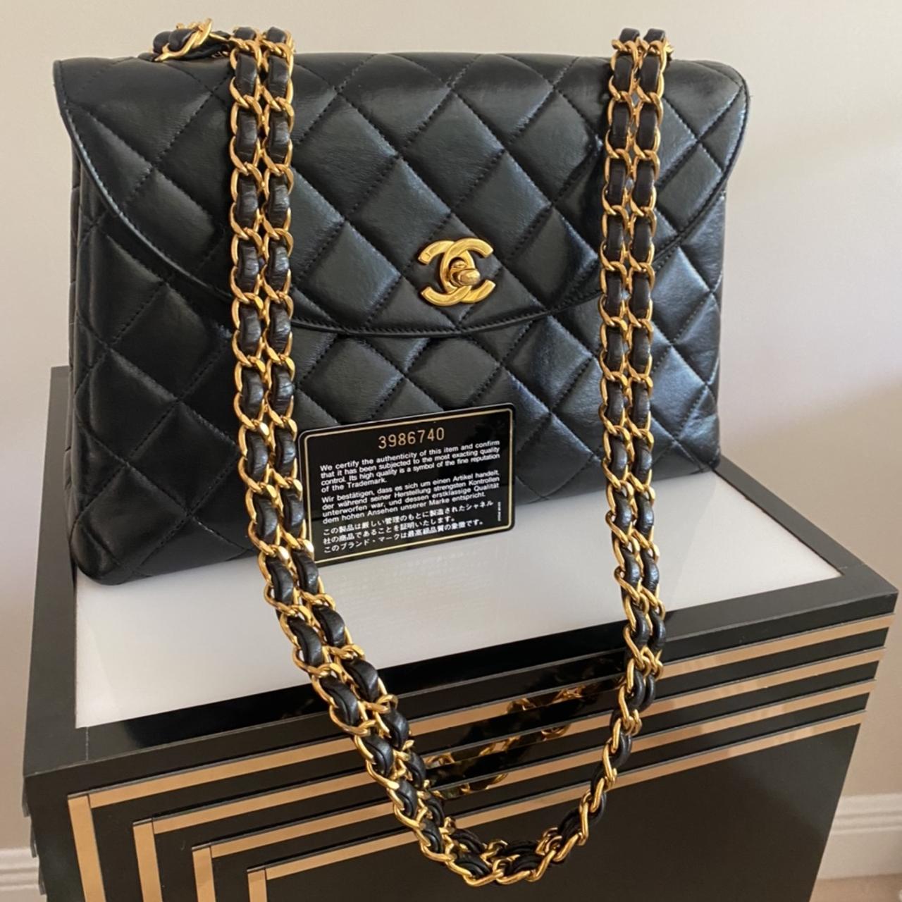 Chanel Black Medium Jumbo Sized Classic Flap... - Depop