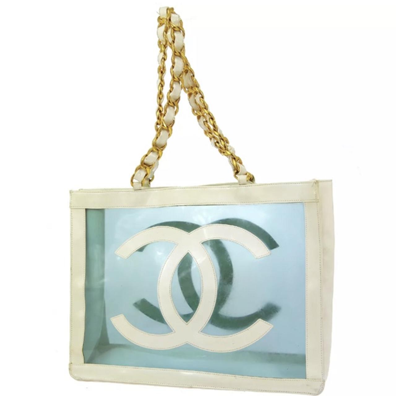 Chanel Rare Vintage Clear CC Bag From Spring 1995 - Depop