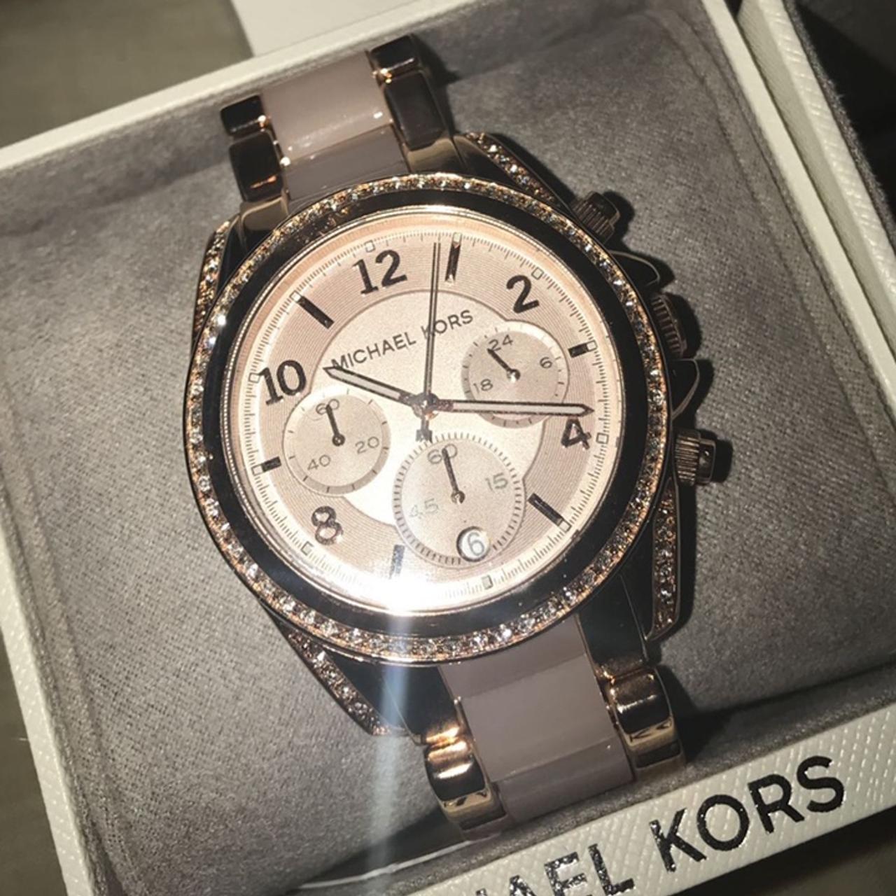 Michael Kors Blair rose gold pink acetate... - Depop