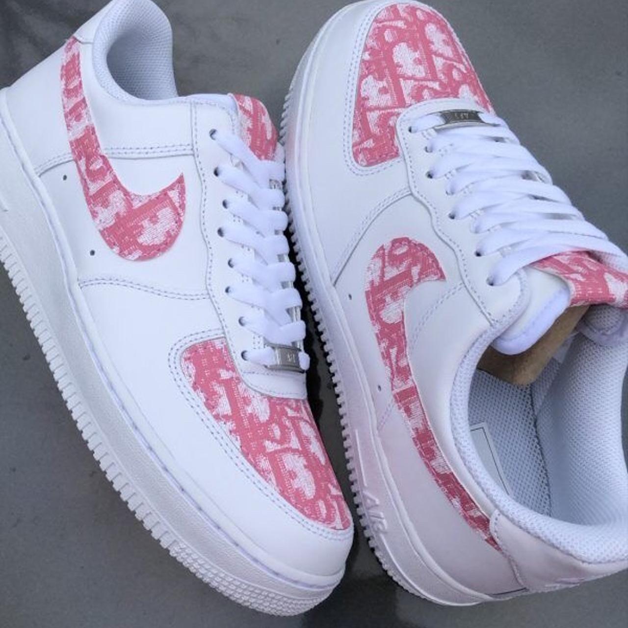 Custom Nike Air Force 1 Pink Ombré LV Drip 💗 MENS & - Depop