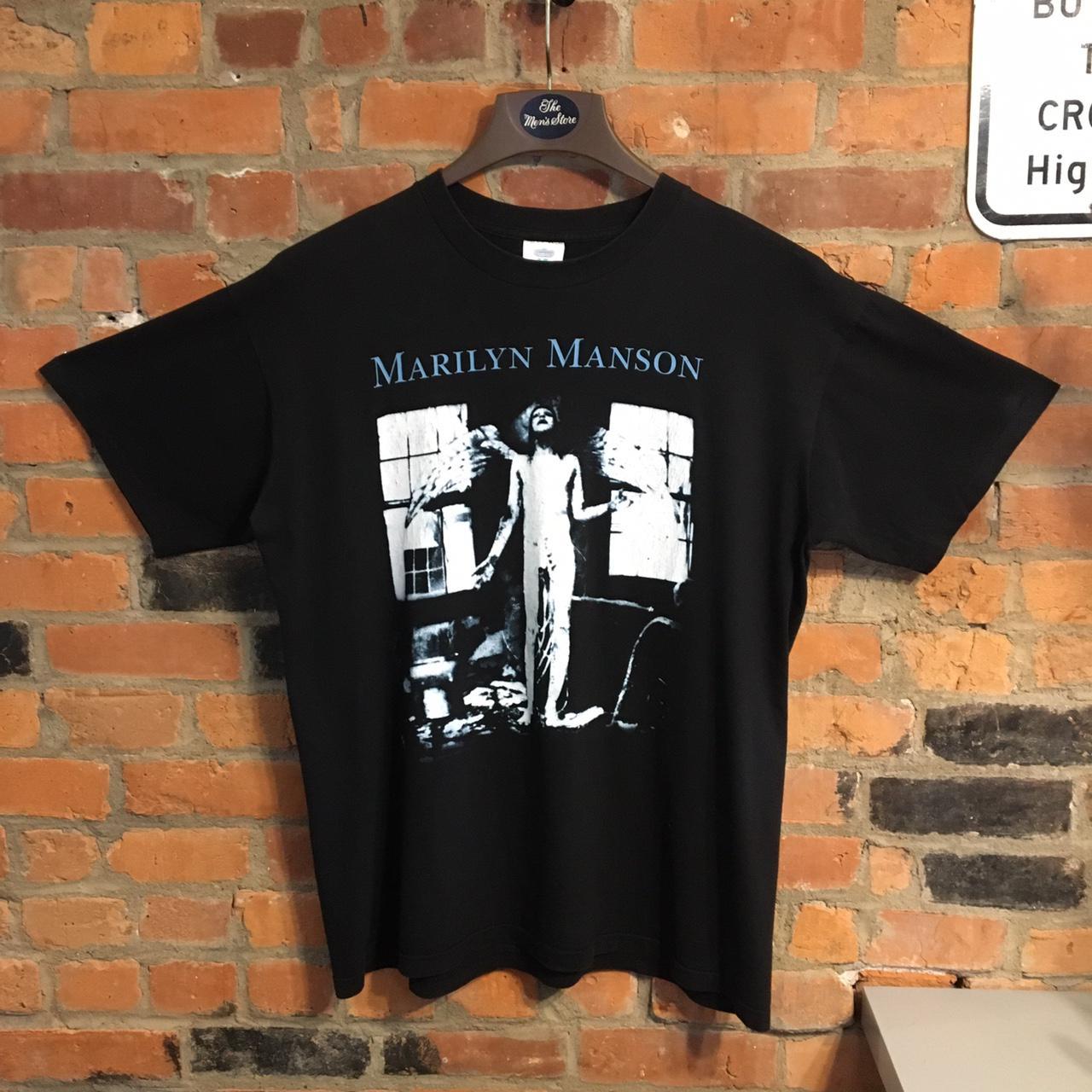 Marilyn Manson Vintage 90s Cncert Tour Tshirt... - Depop