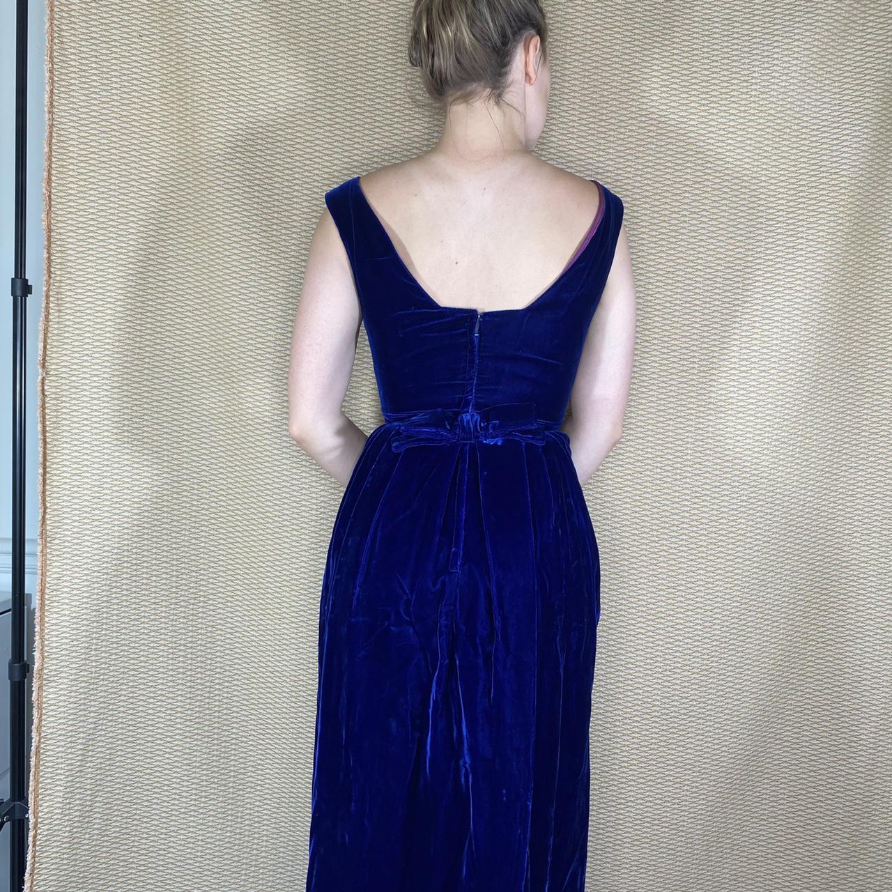 Blue velvet dress, size 2. Vintage New York... | Depop