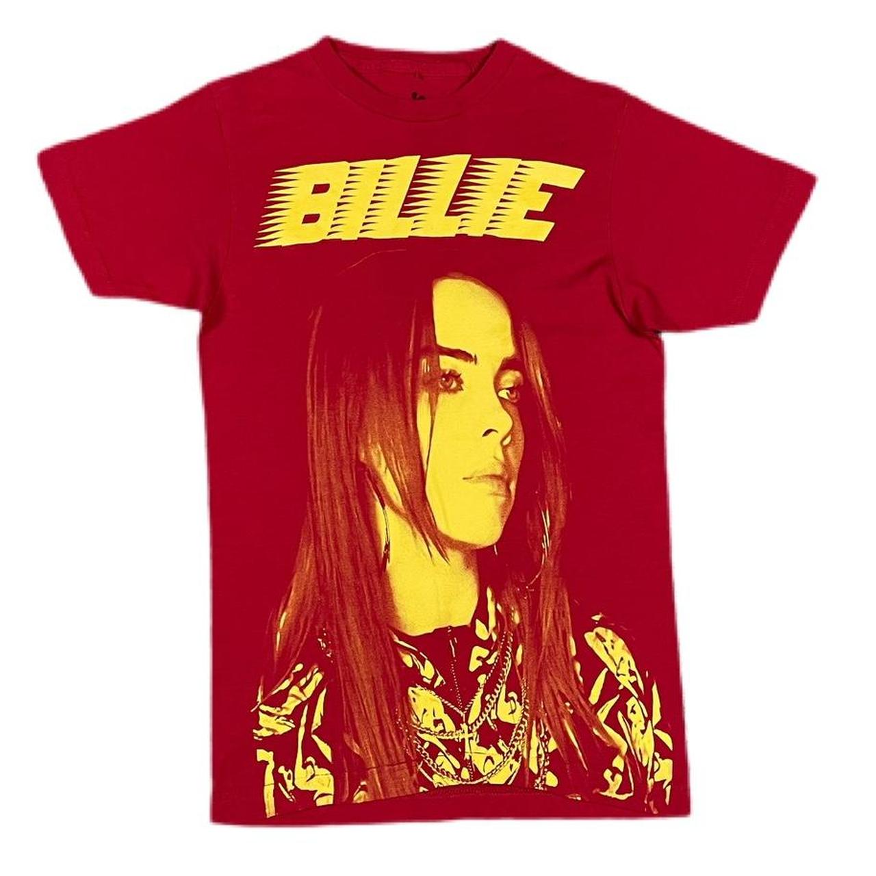 Billie Eilish Racer Logo Red T Shirt Big front... - Depop