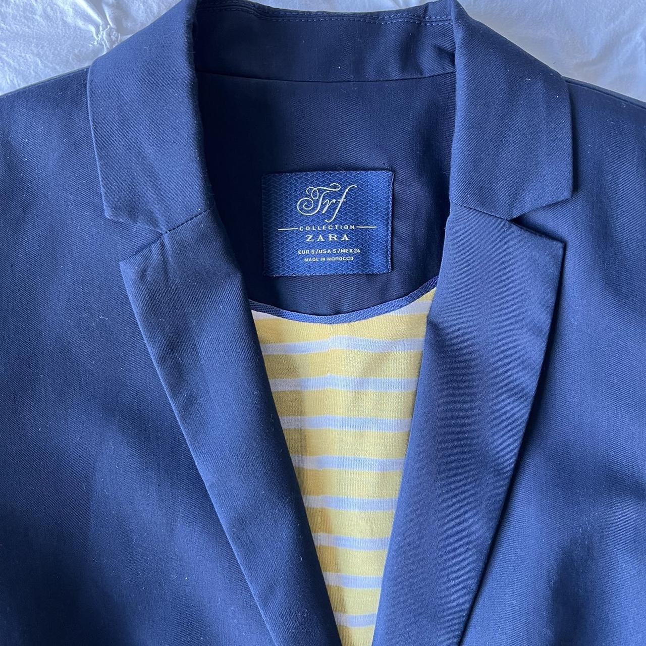 ZARA NAVY BLUE BLAZER size s Polyester,... Depop