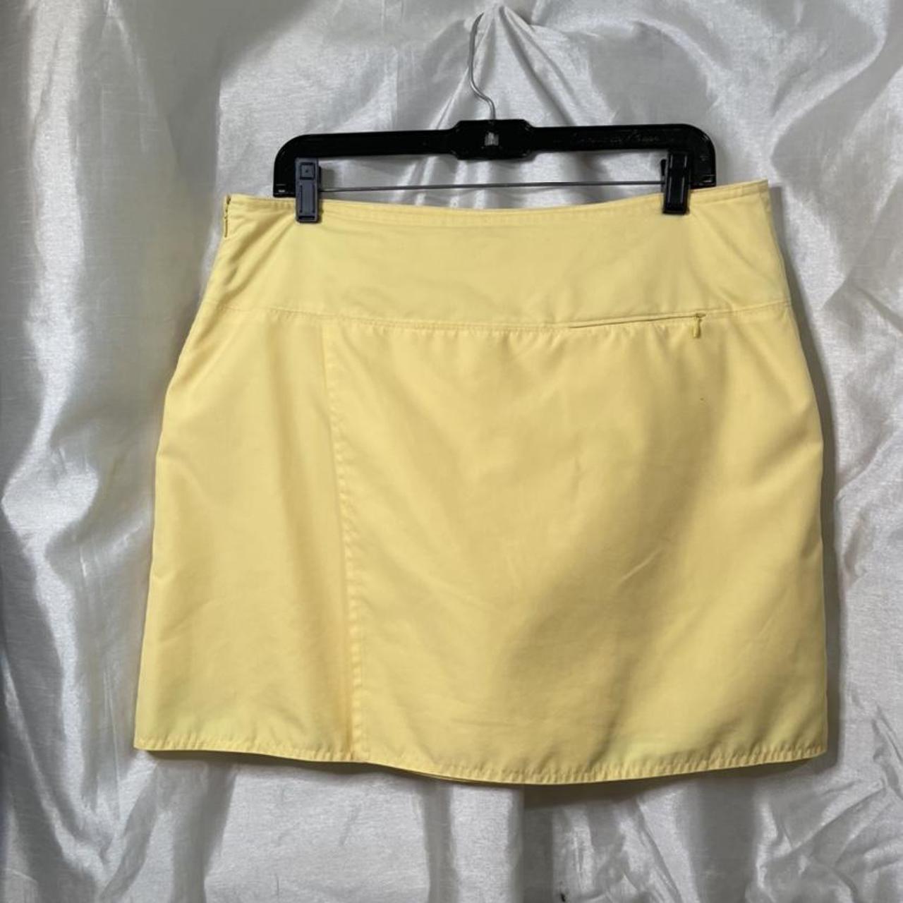 Izod Pastel Yellow Spring Preppy Mini Tennis Skirt... - Depop
