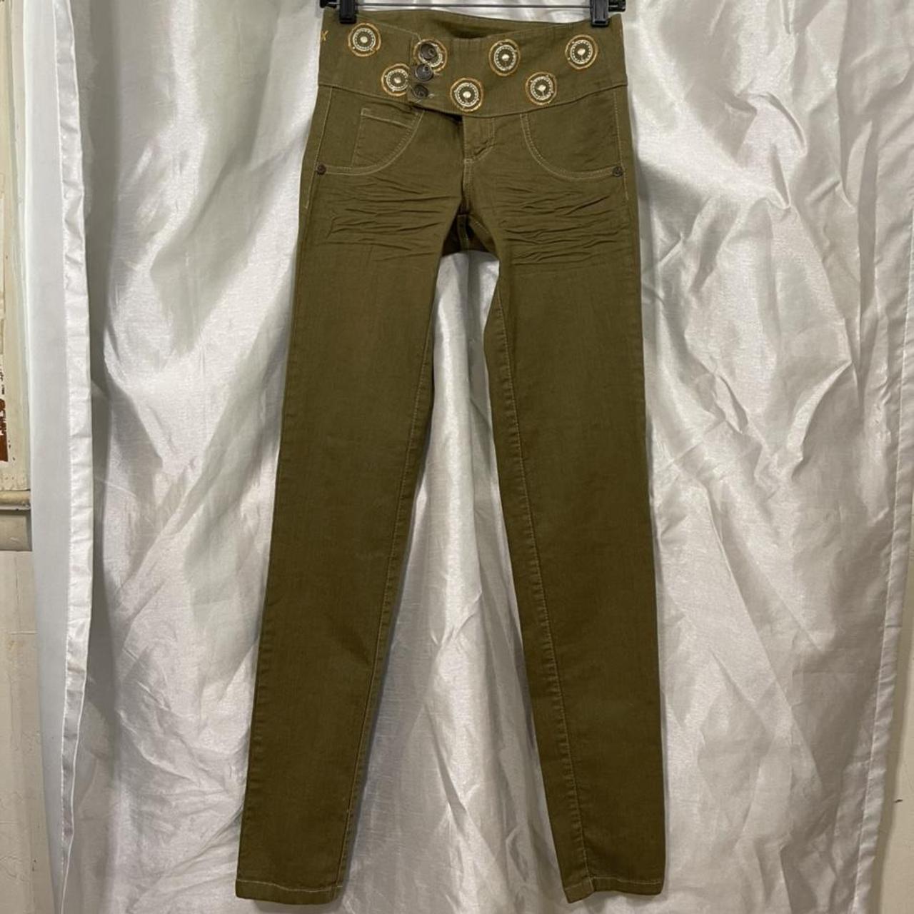 Hélas Women's Gold and Green Jeans