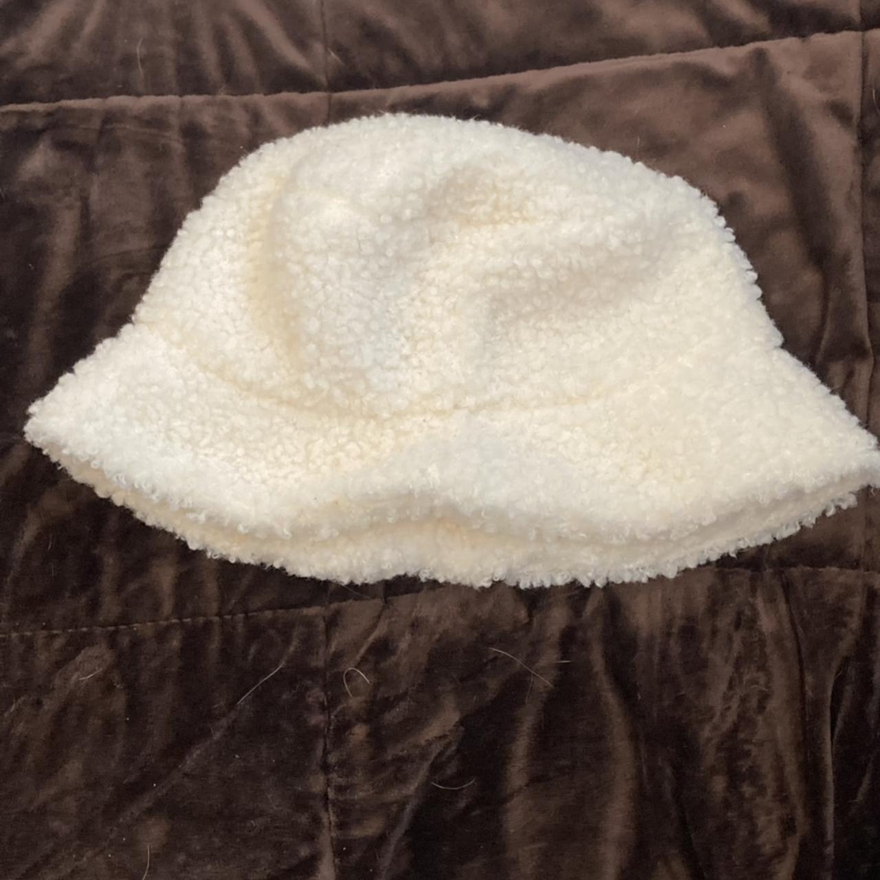 ☁️ super cute fluffy cream colored bucket hat!! ☁️... - Depop